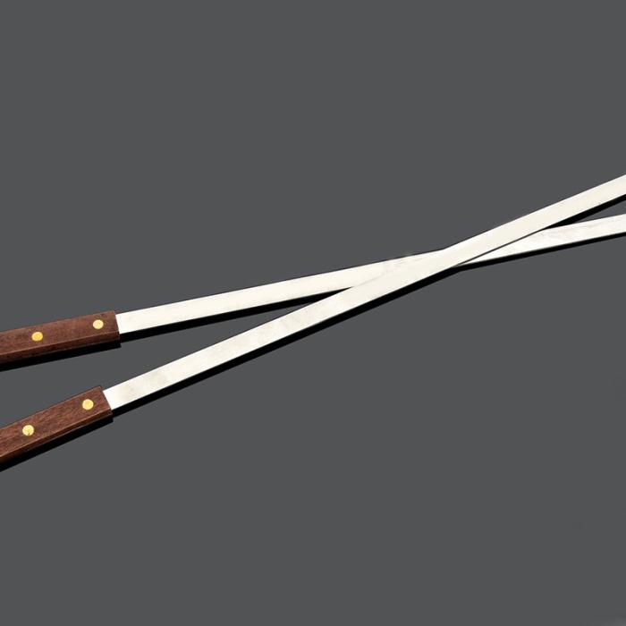 wood handle skewer   stainless steel 