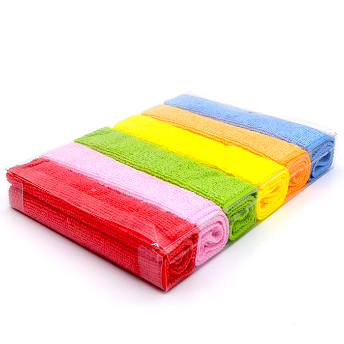 Microfiber towel with PVC box 6pack 30X30cm from mmcis china