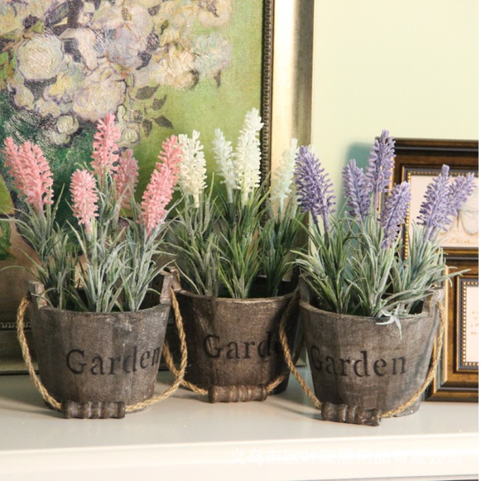 Artifical flower with wood pot from mmcis china